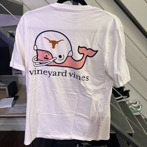 Vineyard Vines White Short Sleeve Shirt Texas Longhorns Football Limited Edition